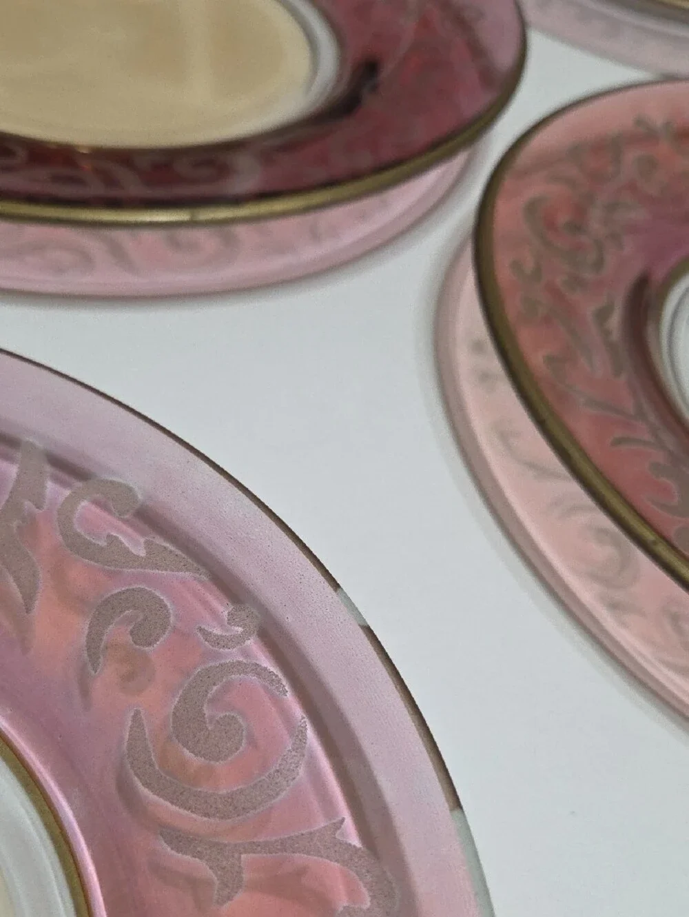 Elegant PIER 1 Rose Glass Dessert Plates - Set of 12